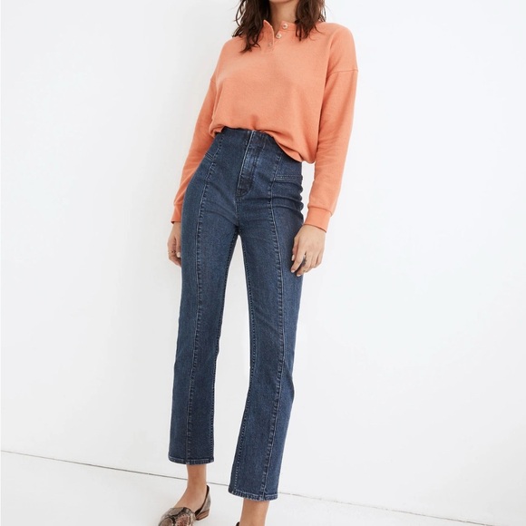 Madewell Blue High Rise Jeans slim Demi -boot - Picture 2 of 10